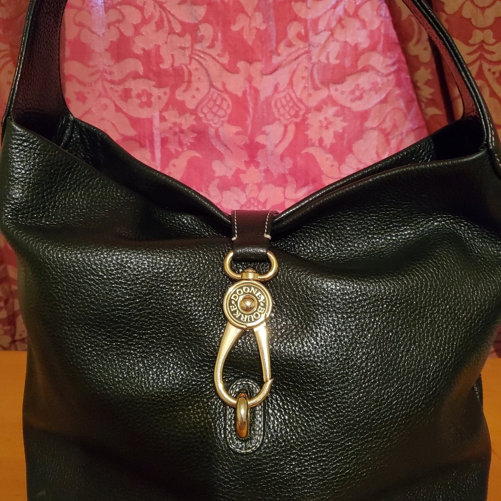Dooney & Bourke Pebble Leather Logo Lock Hobo
